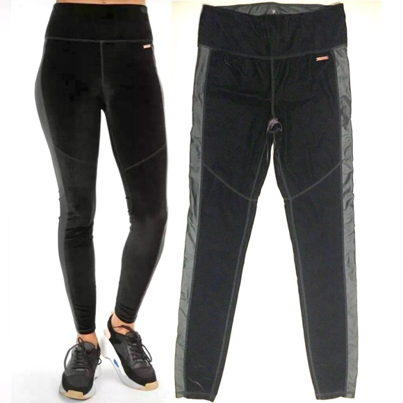 Sweaty Betty Legging Black Velvet Fashion Velour High Rise Pant Tuxedo Pull On M - Picture 6 of 16